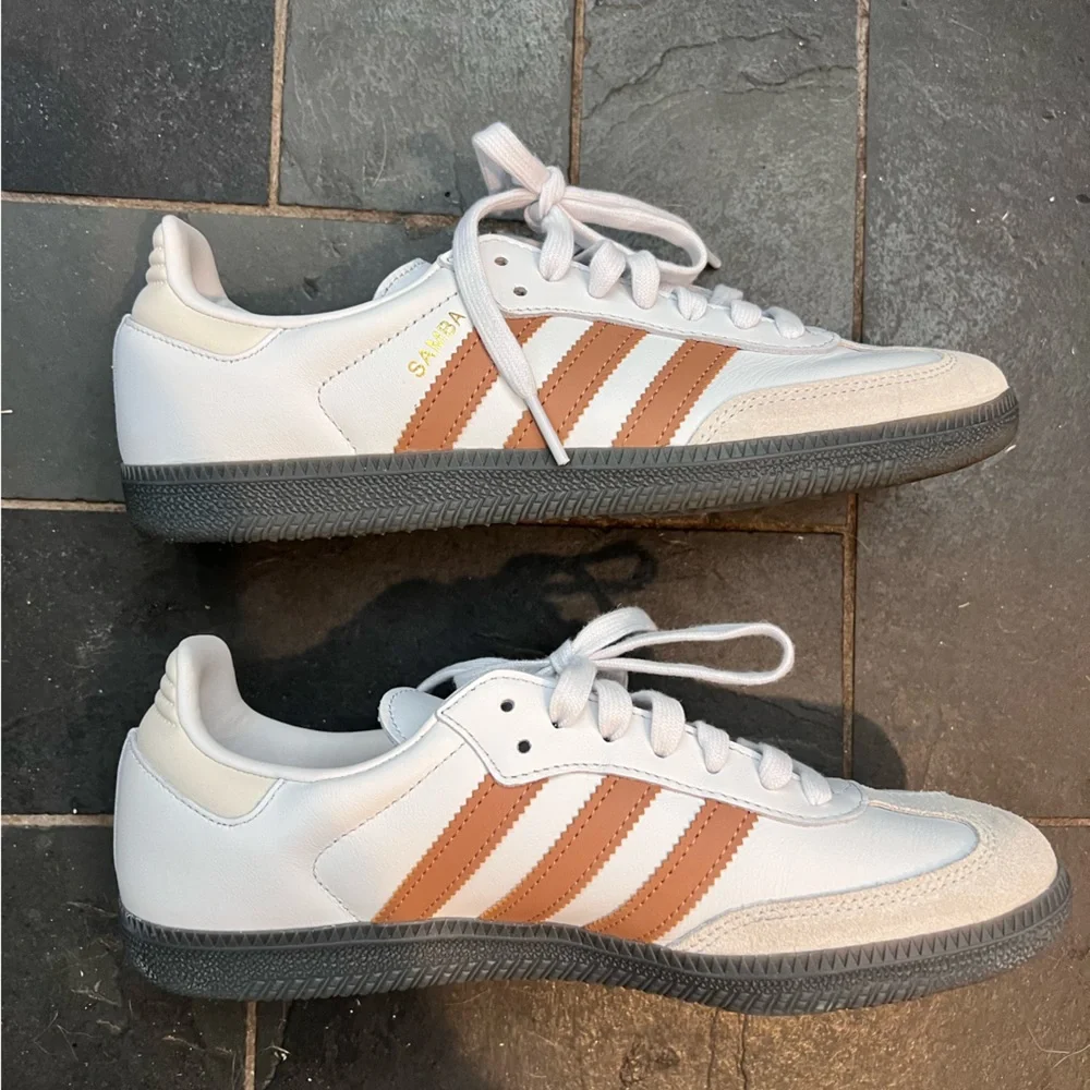 Adidas tan brown white samba sneakers size 9 - Picture 6 of 8